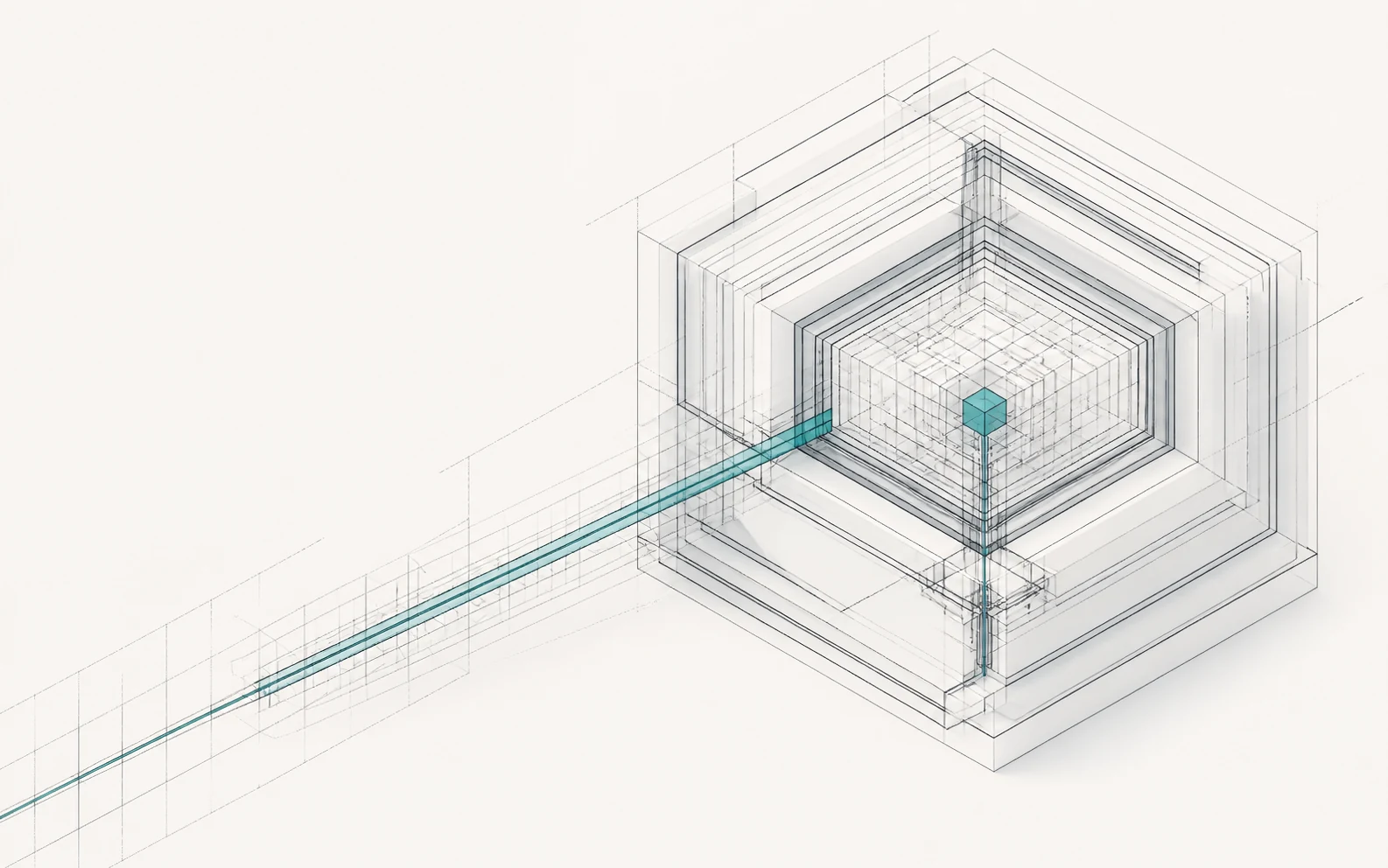A verified data route entering a sealed computational record structure